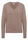 Kuscheliger V-Neck Pullover chocolate mousse melange