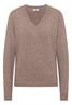 Kuscheliger V-Neck Pullover chocolate mousse melange