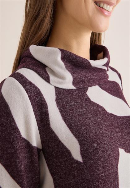 Kuscheliges Shirt mit Muster eggplant red melange