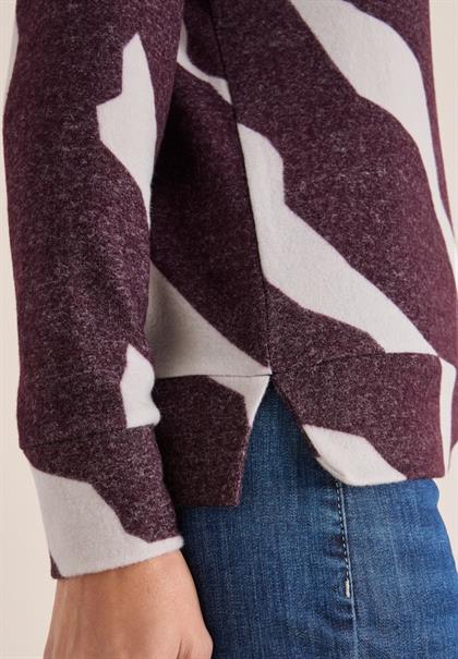 Kuscheliges Shirt mit Muster eggplant red melange