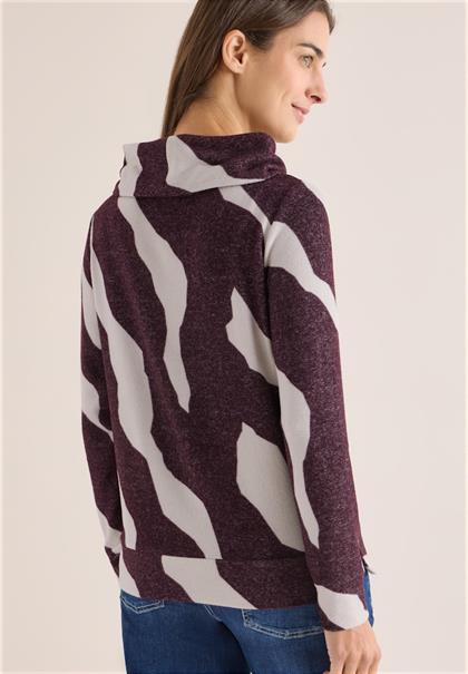 Kuscheliges Shirt mit Muster eggplant red melange