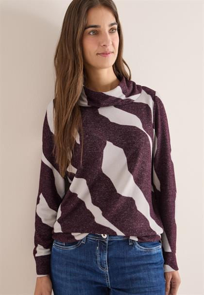 Kuscheliges Shirt mit Muster eggplant red melange