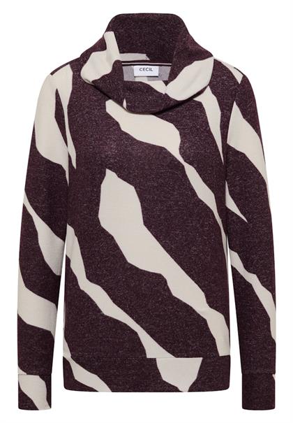 Kuscheliges Shirt mit Muster eggplant red melange