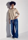 Kuscheliges Strukturshirt sheer beige mel.