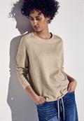 Kuscheliges Strukturshirt sheer beige mel.