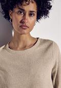 Kuscheliges Strukturshirt sheer beige mel.