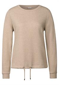 Kuscheliges Strukturshirt sheer beige mel.