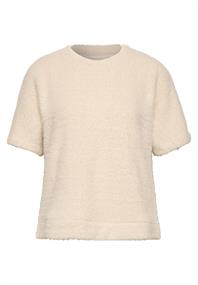Kuscheliges T-Shirt in Strick-Optik creamed sand
