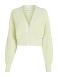 LABEL CHUNKY SWEATER CARDIGAN canary green