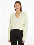 LABEL CHUNKY SWEATER CARDIGAN canary green