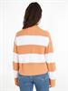 LABEL CHUNKY SWEATER ivory - tropical orange stripes