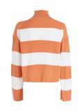 LABEL CHUNKY SWEATER ivory - tropical orange stripes