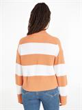 LABEL CHUNKY SWEATER ivory - tropical orange stripes
