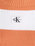 LABEL CHUNKY SWEATER ivory - tropical orange stripes