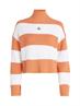 LABEL CHUNKY SWEATER ivory - tropical orange stripes