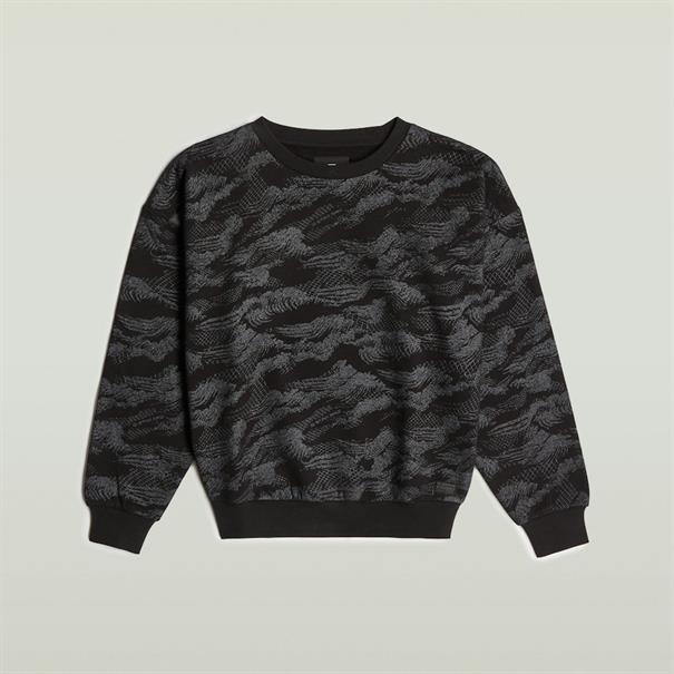 Lace aop loose r sw wmn dk black lace wave