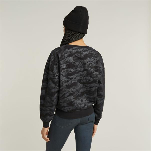 Lace aop loose r sw wmn dk black lace wave