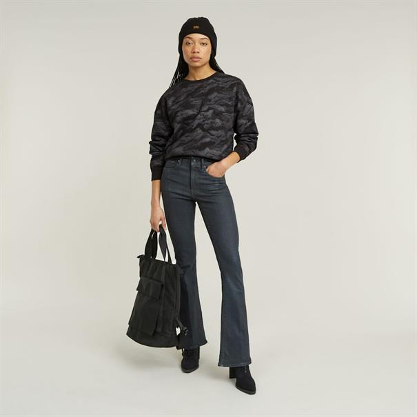 Lace aop loose r sw wmn dk black lace wave