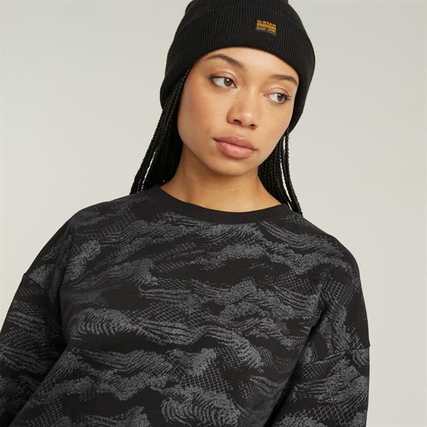 Lace aop loose r sw wmn dk black lace wave