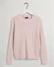 Lambswool Rundhals mit Zopfmuster light pink