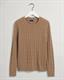 Lambswool Rundhals mit Zopfmuster warm khaki