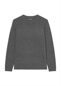 Lambswool-Rundhals-Pullover regular graphite grey melange