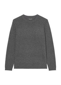 Lambswool-Rundhals-Pullover regular graphite grey melange