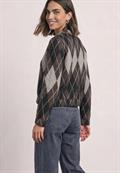 Langarm Blouson mit Karomuster black coffee