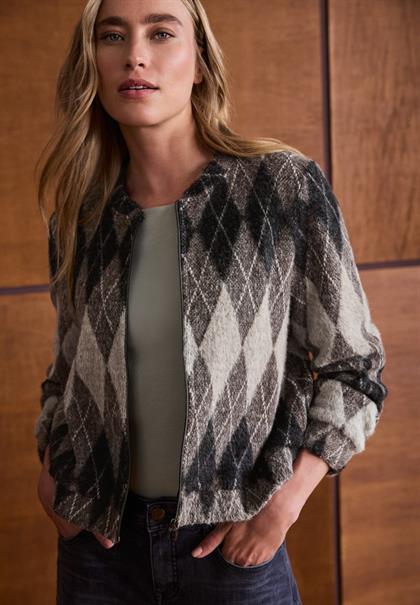 Langarm Blouson mit Karomuster black coffee