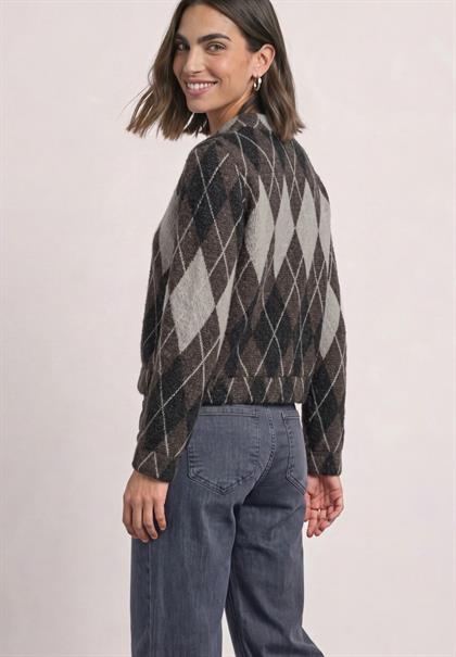 Langarm Blouson mit Karomuster black coffee