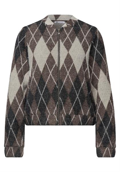 Langarm Blouson mit Karomuster black coffee