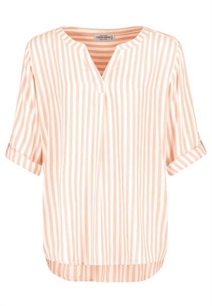 langarm Bluse Allover Print sunset peach - white