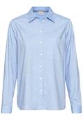 Langarm Bluse aus reiner Baumwolle light blue