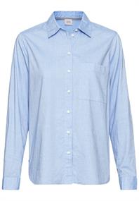 Langarm Bluse aus reiner Baumwolle light blue