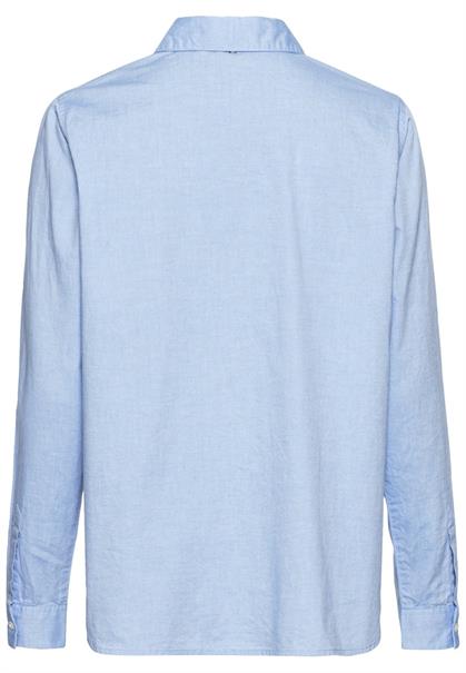 Langarm Bluse aus reiner Baumwolle light blue