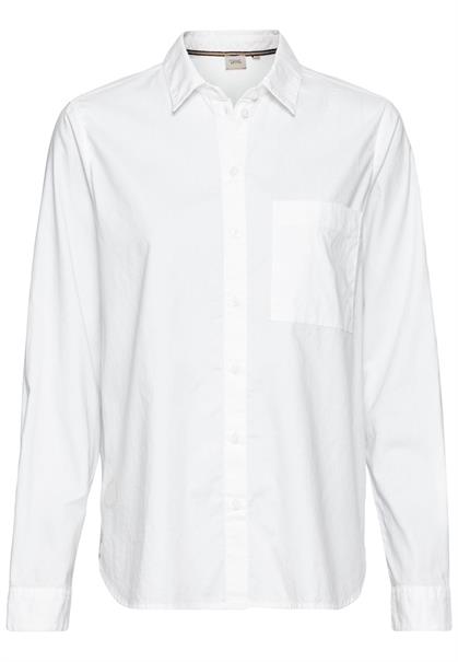 Langarm Bluse aus reiner Baumwolle milk white