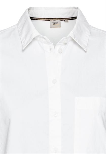 Langarm Bluse aus reiner Baumwolle milk white