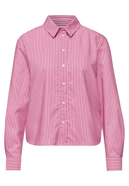 Langarm Bluse aus Seersuckerqualität magenta dream