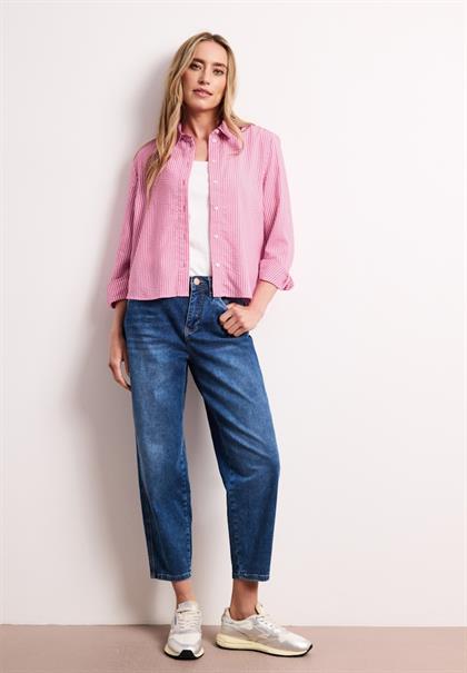 Langarm Bluse aus Seersuckerqualität magenta dream