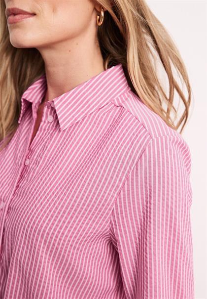 Langarm Bluse aus Seersuckerqualität magenta dream