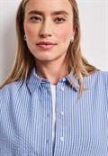 Langarm Bluse aus Seersuckerqualität original blue
