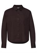 Langarm Bluse mit Hemdkragen aus Twill espresso brown