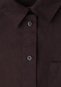 Langarm Bluse mit Hemdkragen aus Twill espresso brown