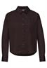 Langarm Bluse mit Hemdkragen aus Twill espresso brown