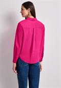 Langarm Bluse mit Hemdkragen aus Twill magenta dream