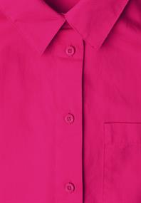 Langarm Bluse mit Hemdkragen aus Twill magenta dream