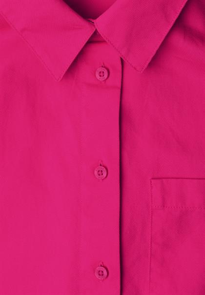 Langarm Bluse mit Hemdkragen aus Twill magenta dream