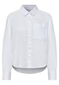 Langarm Bluse mit Hemdkragen aus Twill white