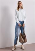 Langarm Bluse mit Hemdkragen aus Twill white