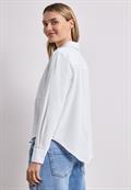 Langarm Bluse mit Hemdkragen aus Twill white
